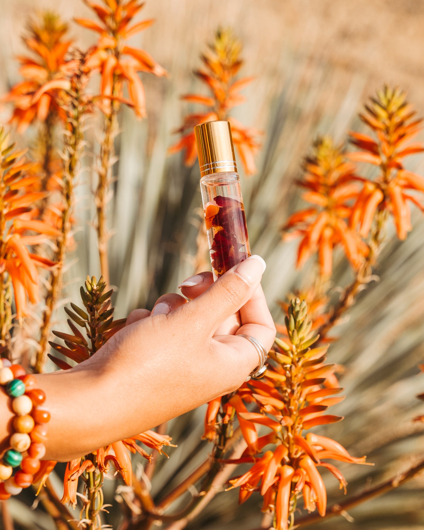 Allure fragrance potion | self love, compassion, and romance attracting oil roller with dried florals , crystals, and essential oils