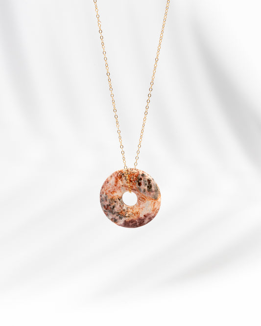 Leopard Skin Jasper Pi Stone Necklace | Embrace Courage, Strength, and Vitality