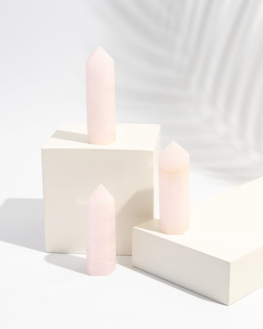 Pink Mangano Calcite Crystal Tower | Cultivate Calm and Renew Your Spirit