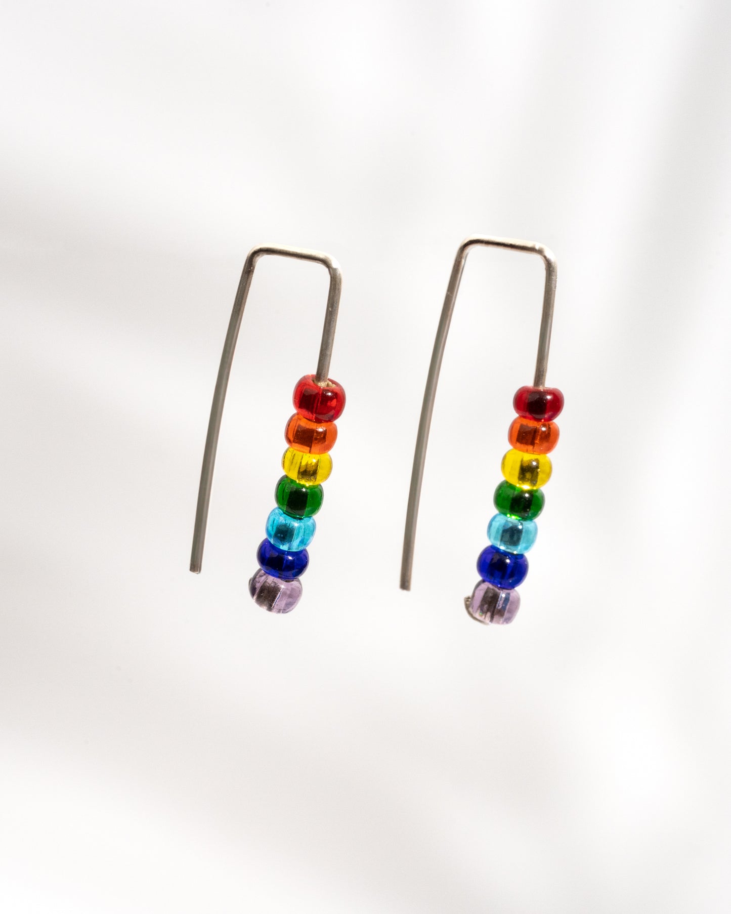 Celebrate Love: PRIDE Rainbow Threader Earrings in Sterling Silver