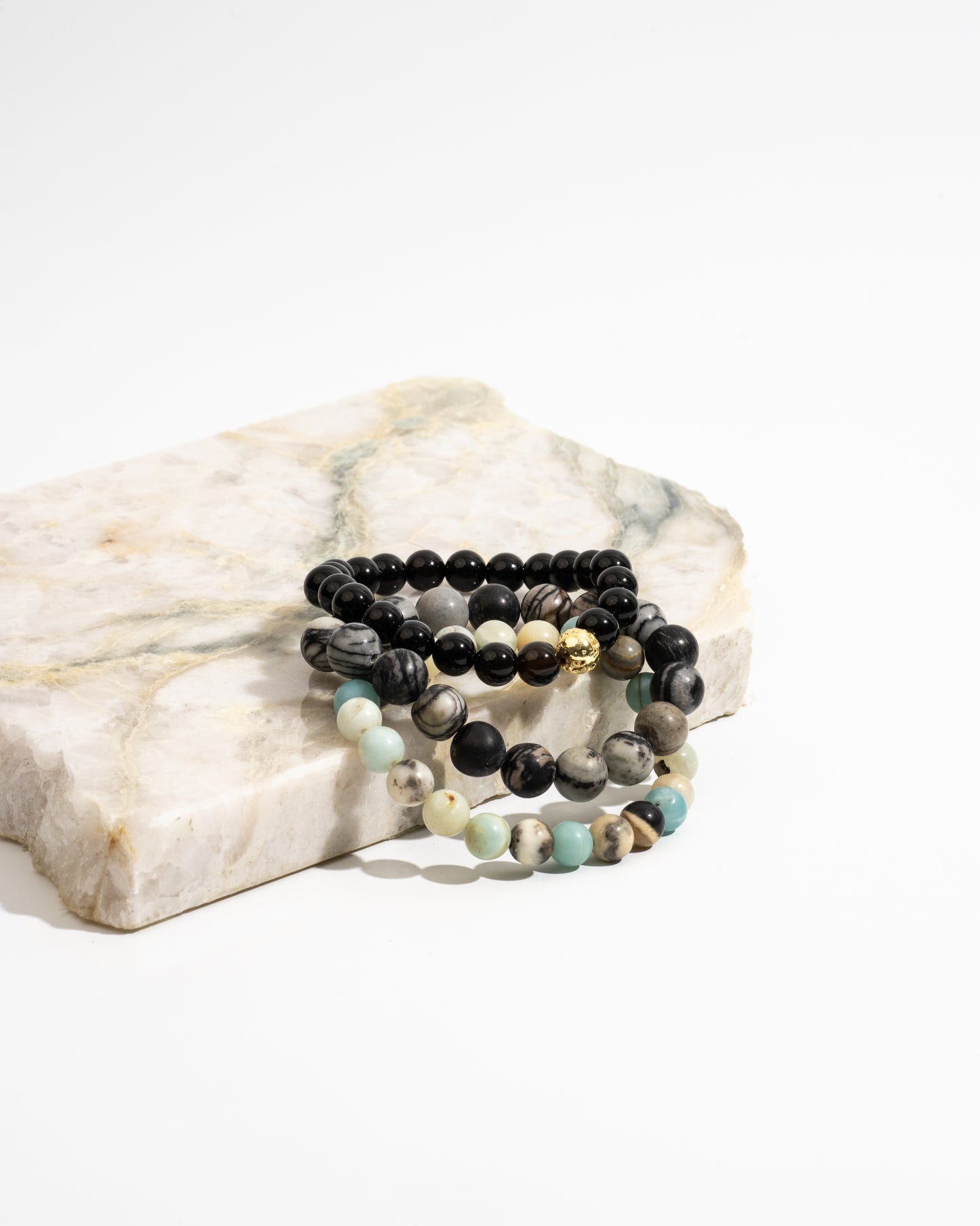 Global Healer Mala Bracelet Stack