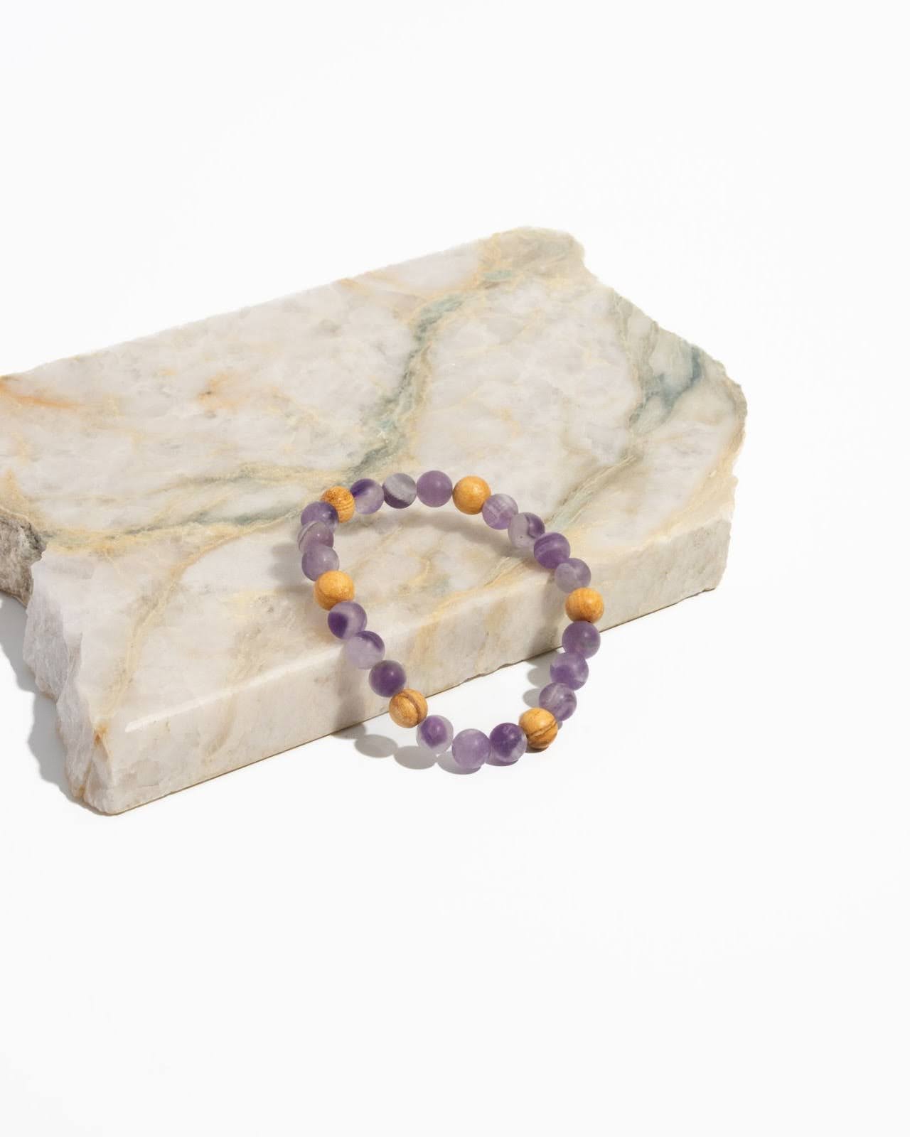 Amethyst and Palo Santo Mala Bracelet