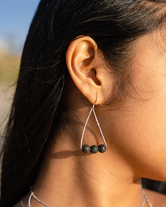 Geometric Lava Rock Diffuser Earrings - A Stylish and Practical Accessory for Aromatherapy On-the-Go