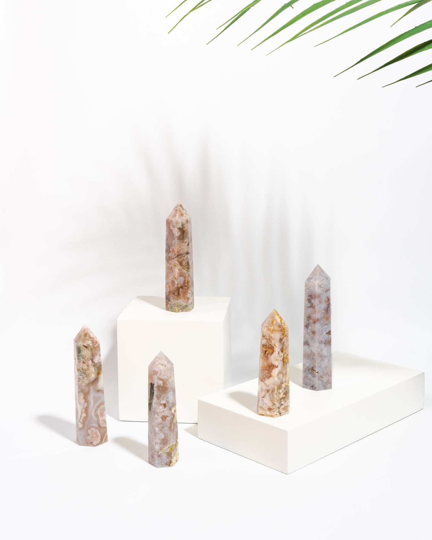 Flower Agate Crystal Tower