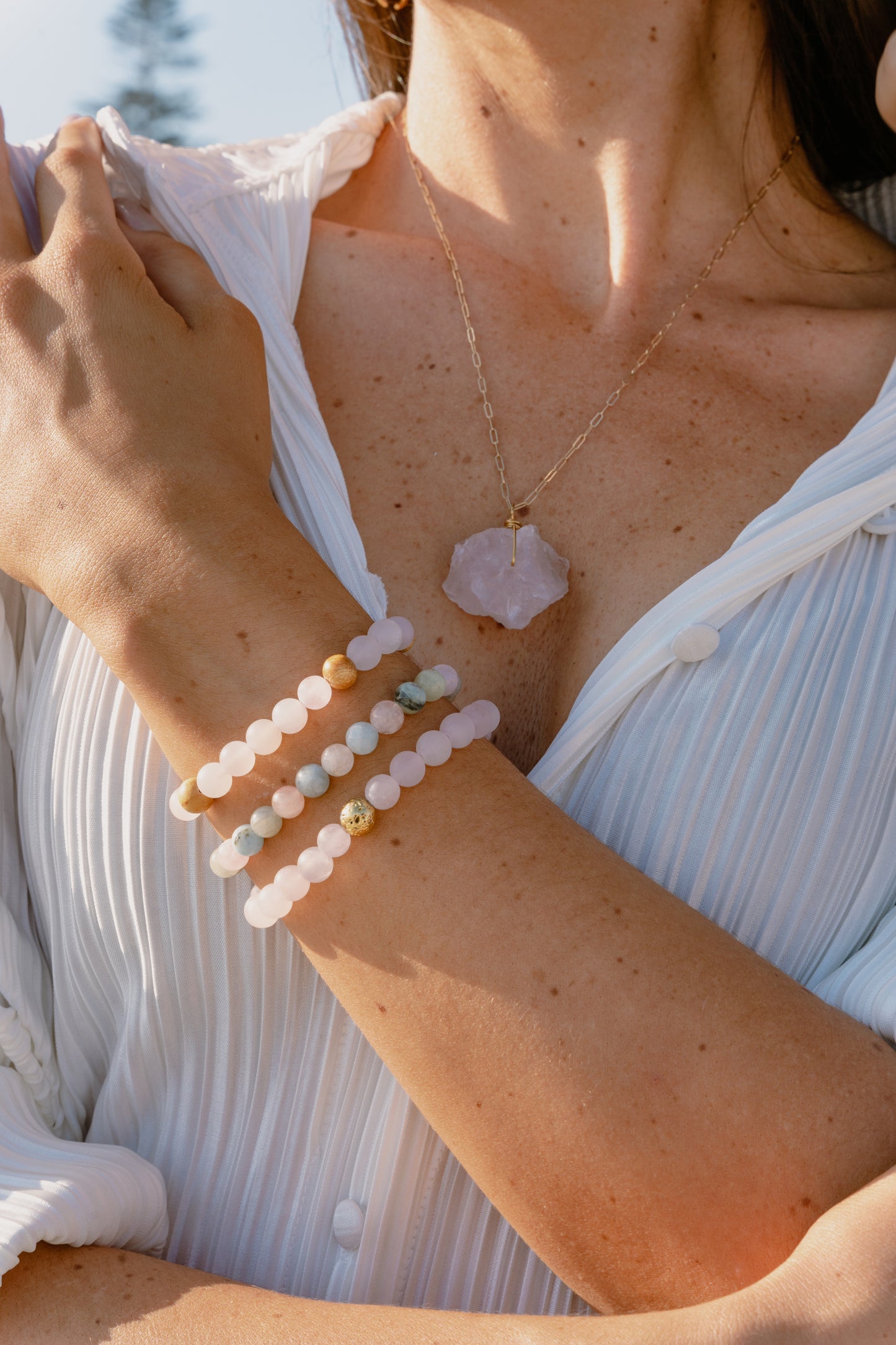 Morganite Mala Bracelet