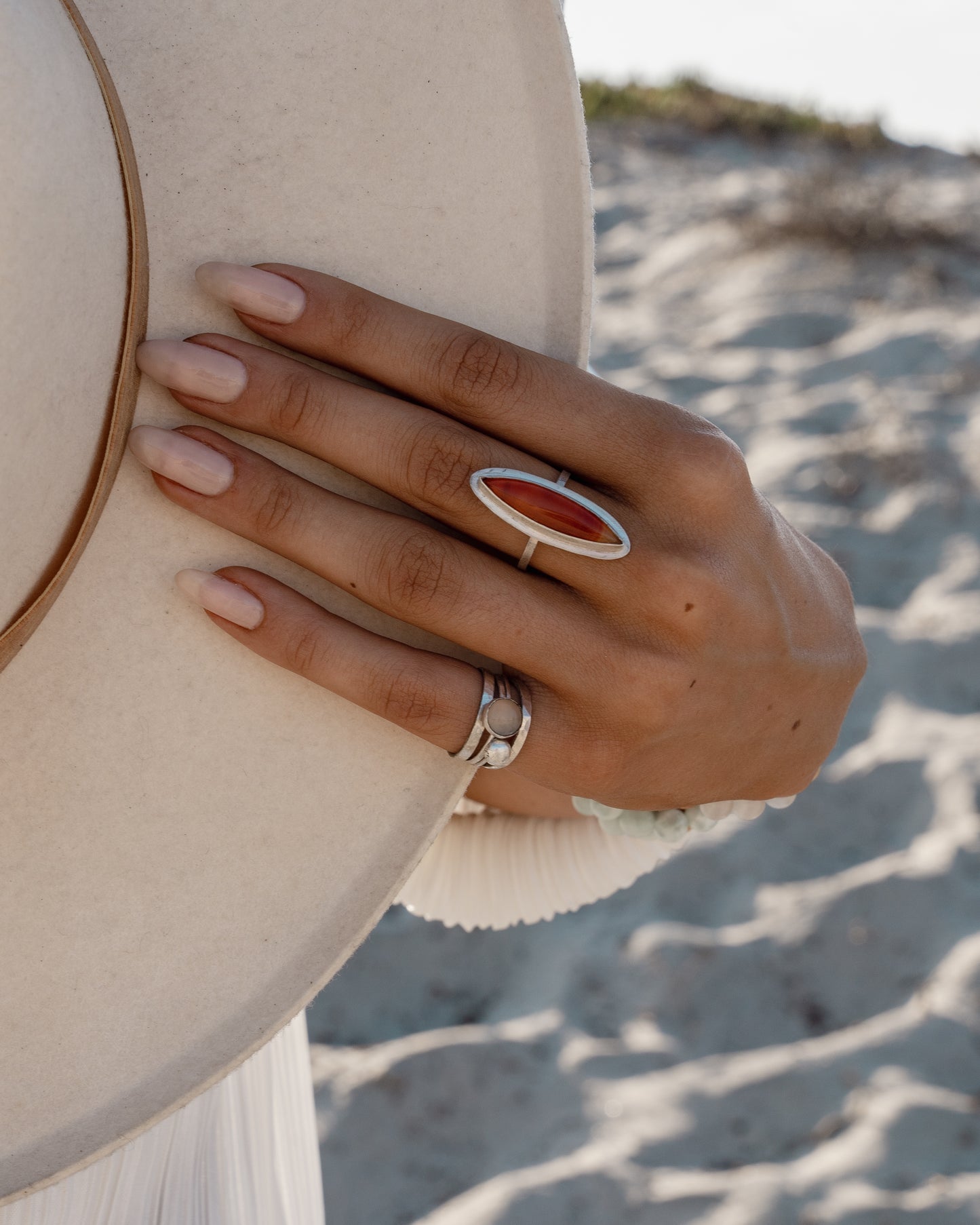 Signature Stacking Ring Set- Mystic Gray Agate