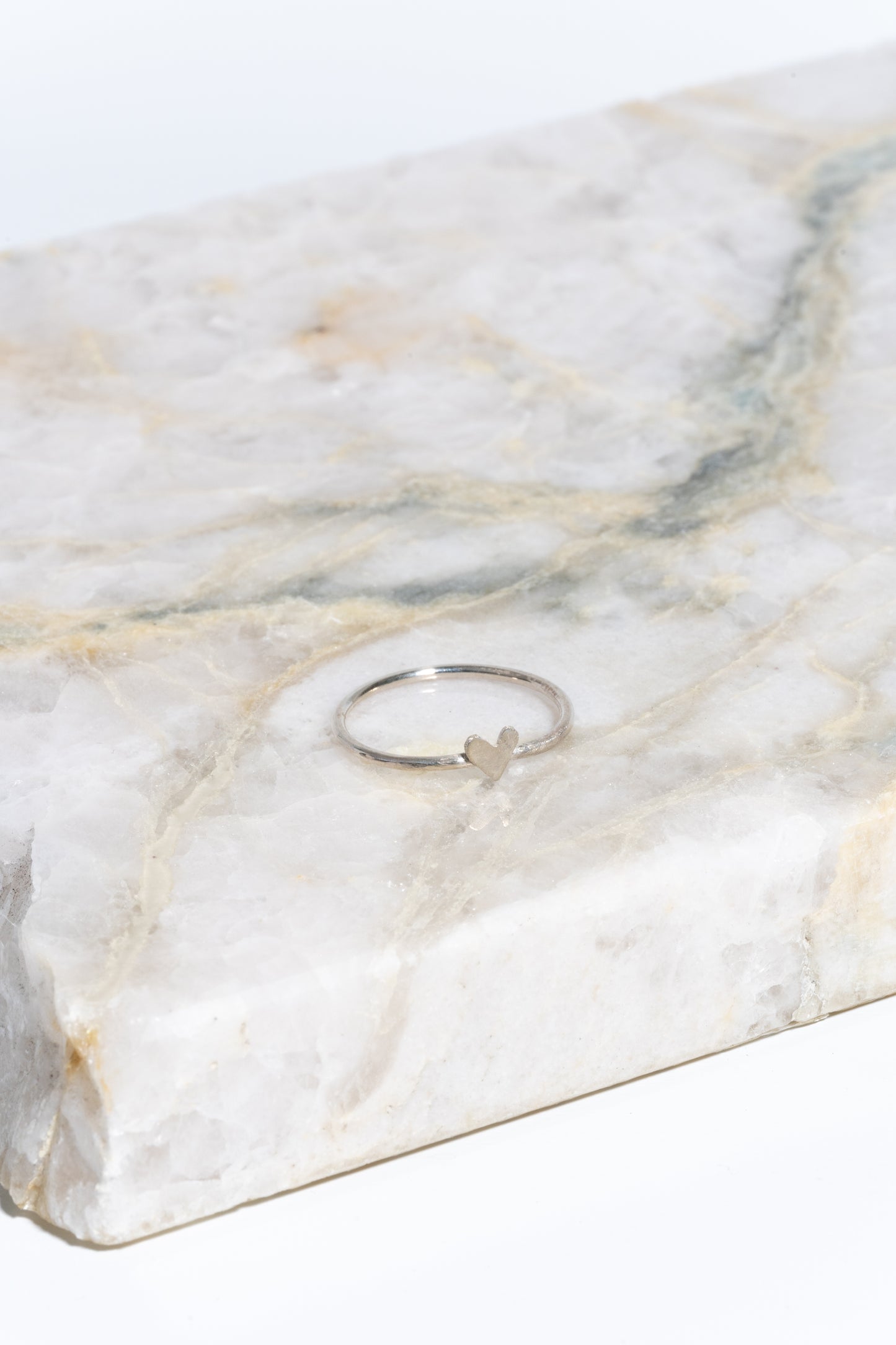 Dainty heart stacking ring in sterling silver