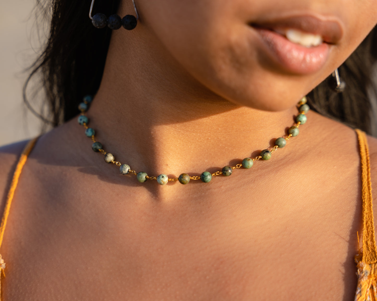 Confidence Choker Necklace with African Turquoise