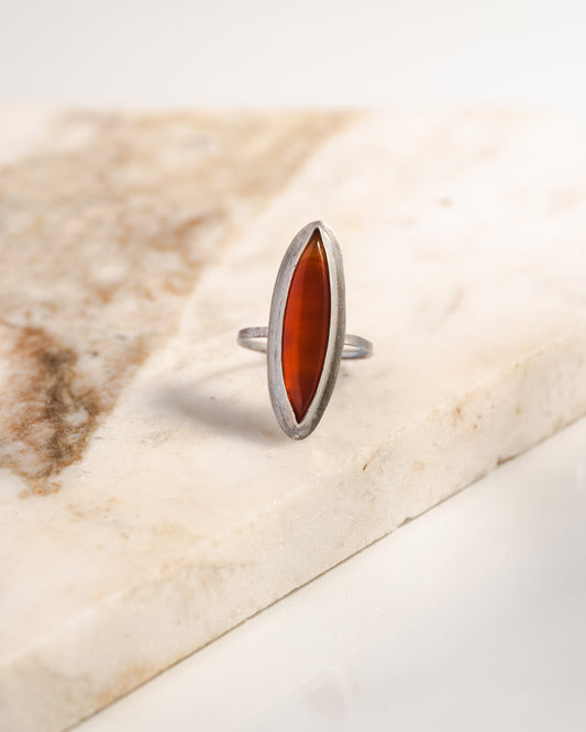 Carnelian and Sterling Silver ring (size 9.5)